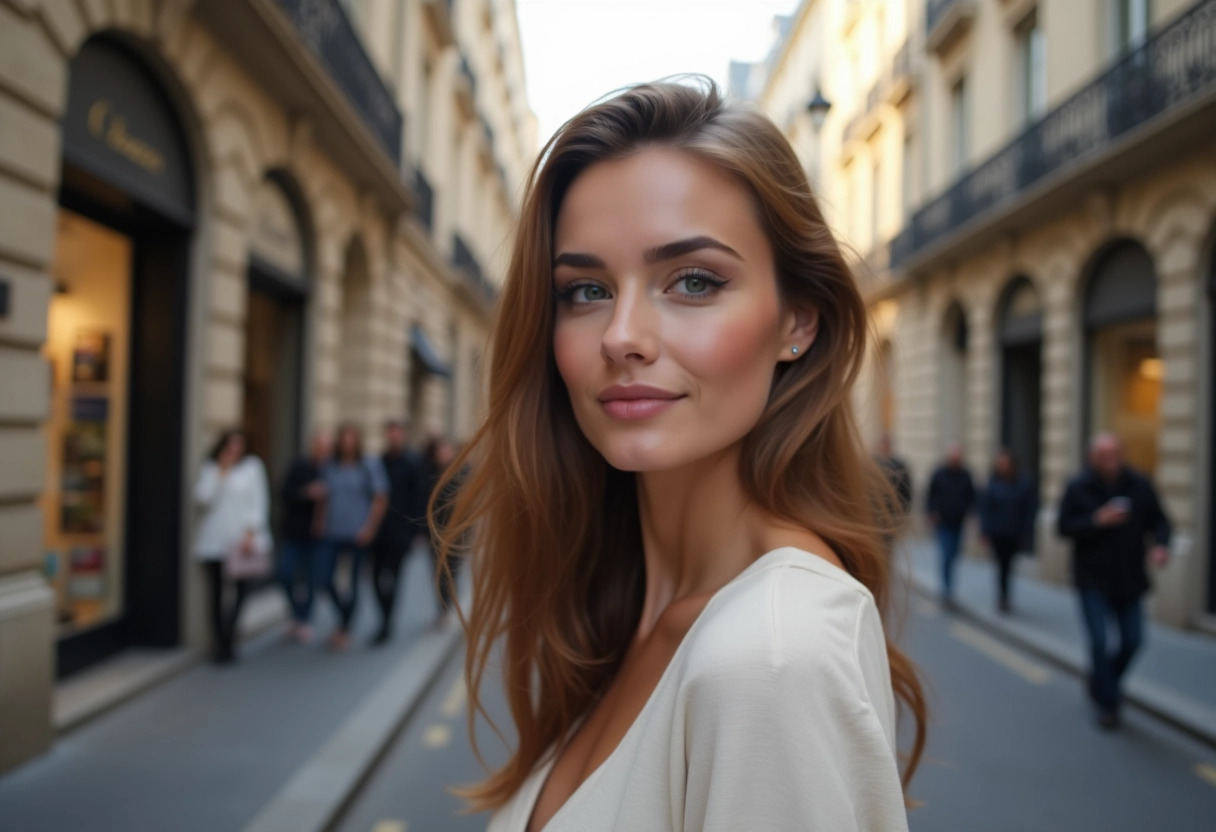 parisienne  et  fleurs
